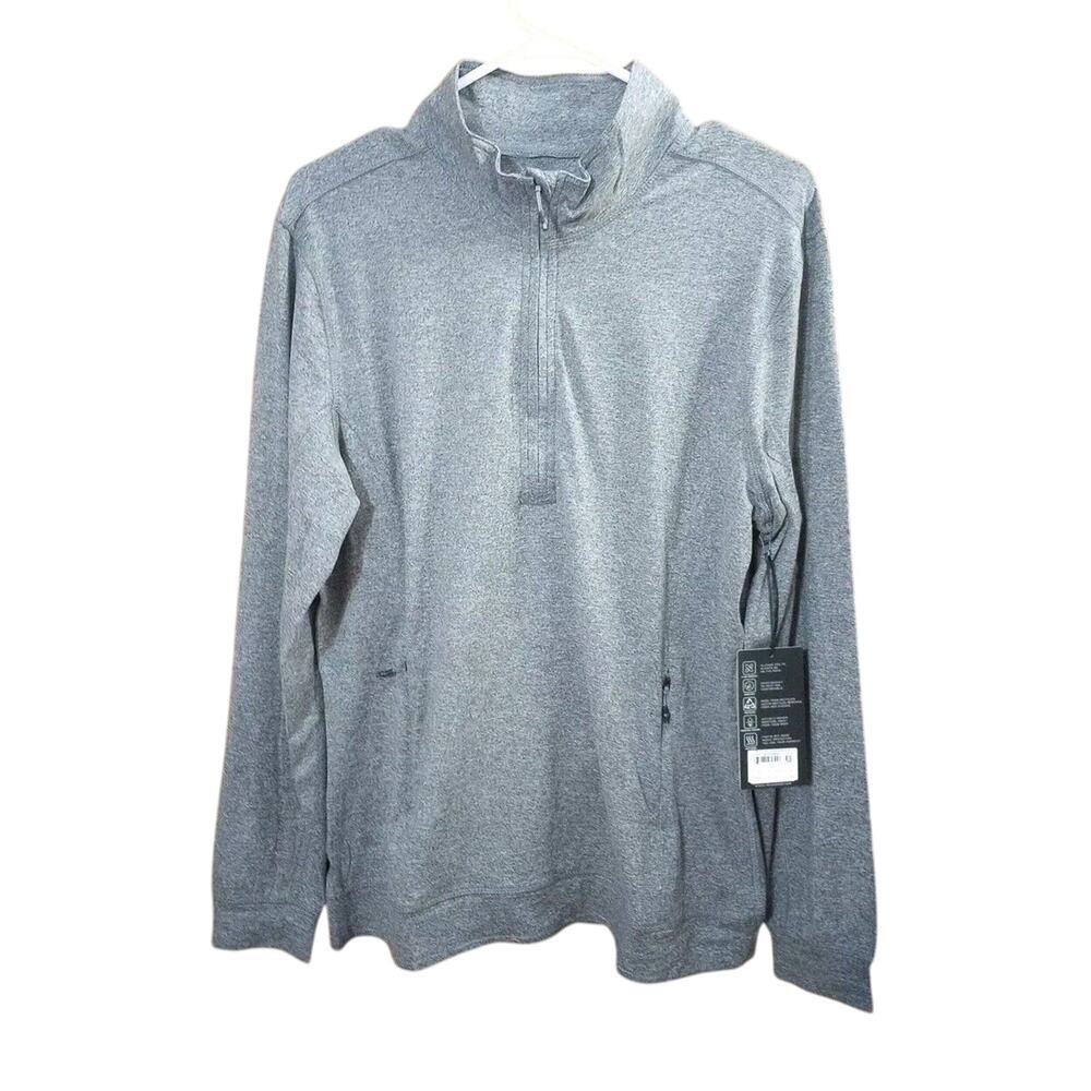 7 Diamonds Men's Pullover Core Performance 1/4 Zip Small‎ NWT Gray Stretch $109